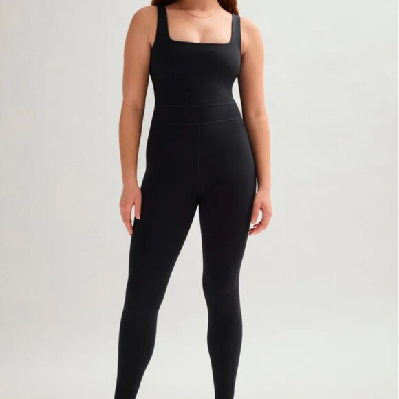 Girlfriend Collective Black Luxe Paneled Unitard | NWT | Size M - Picture 7 of 12